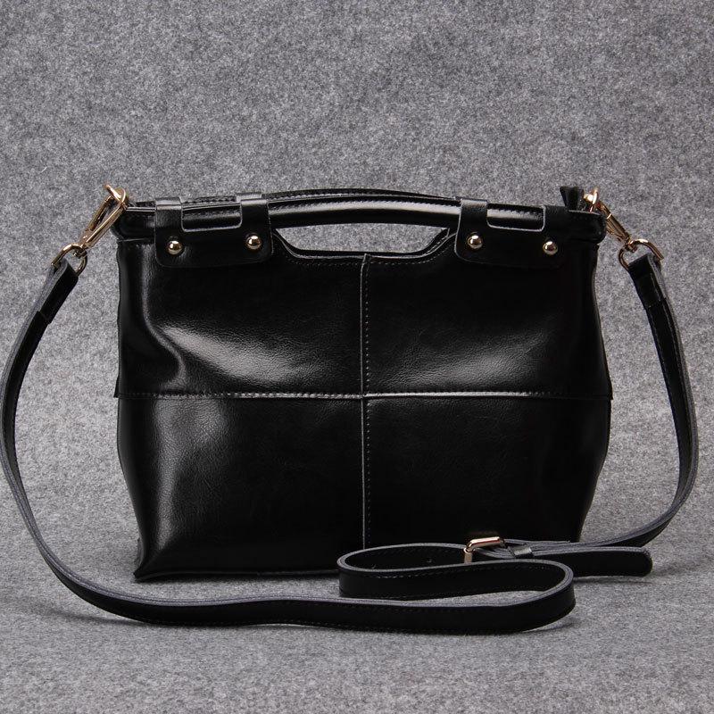 Nuova Valigeria Retro Europea e Americana, Pelletteria, Borsa Tote Monocolore, Borsa a Tracolla Retro da Donna in Vera Pelle, Monospalla