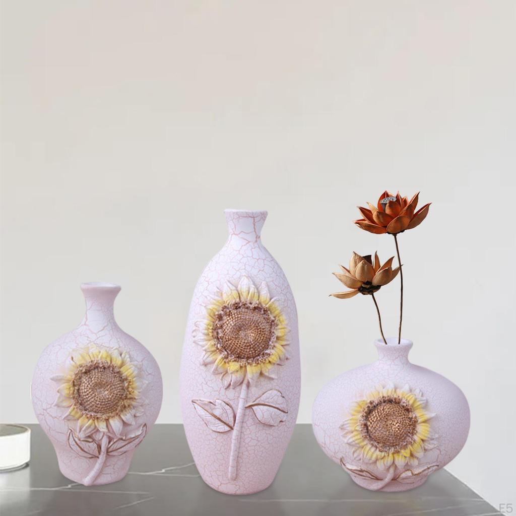 3er-Pack Harzvase Elegante Blumenvase für Hochzeitsfeier Heim Wohnzimmer Dekoration Ornament