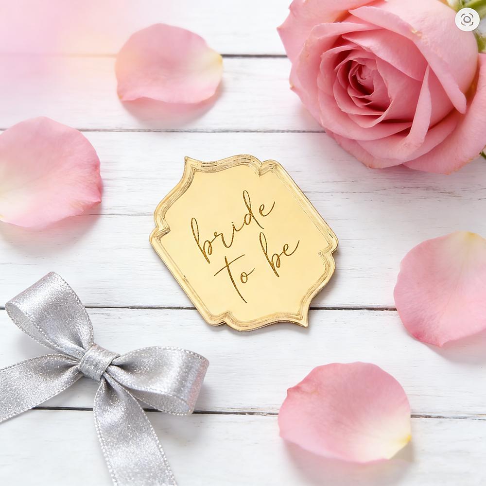 10Pcs Bride To Be Mirror Acrylic Gift Tag Cupcakes Charm Wedding Bridal Shower Bachelorette Party Cupcake Topper Table Decor