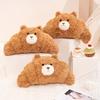 Toy Plush Croissant Pp Cotton Filled Brown Bear Pillow Sofa Cushion Doll Gift