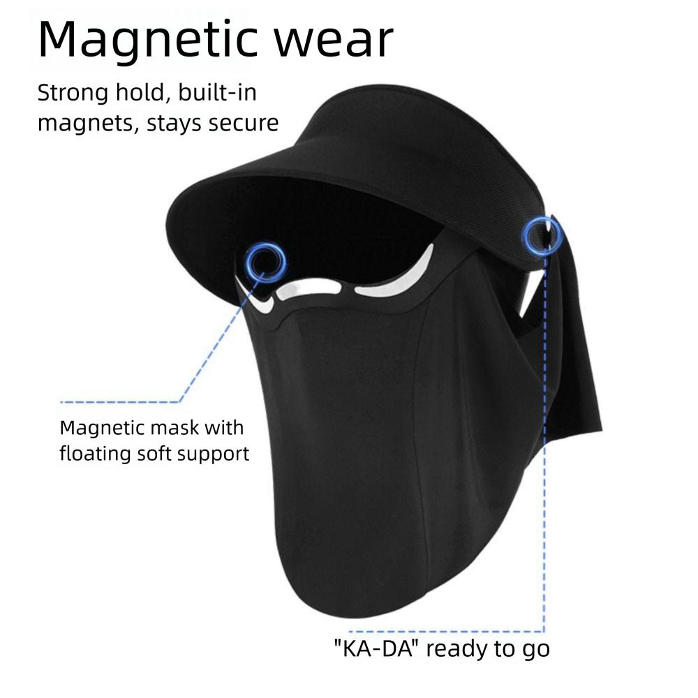 Does not squeeze the face Sun Protection Magnetic Mask Breathable Hollow Hat New Sun Cap  Summer