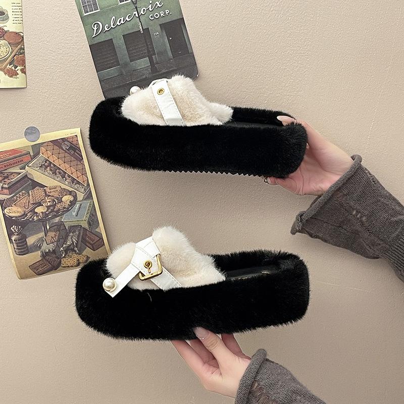 

Advanced design sense Mao Mao mop 2025 summer new small thick sole heightening comfortable sole muffin one-word mop 40 білий