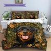 Rottweiler Pattern Bedding Home Decoration Birthday Gift (1 * duvet cover + 2 * pillowcase, without core)
