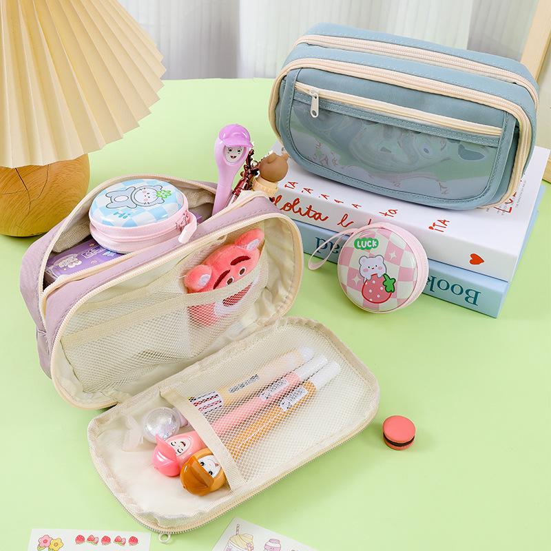 New Transparent Pencil Case, Nine-layer Panda Pencil Case, Large-capacity Stationery Case, High-value Pencil for Junior High School Students and Girls