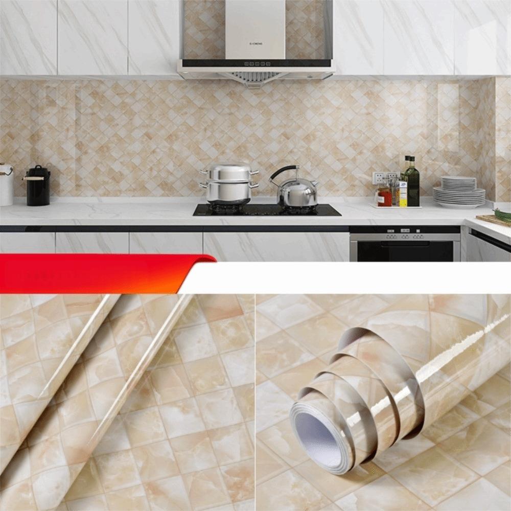 40/60cm Marble Grain Stickers Oilproof Self-Adhesive Decorative Film Waterproof Stickers Desktop