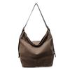 Casual large-capacity canvas bag women's 2025 new simple fashion tote bag Korean version commuter crossbody bag trend