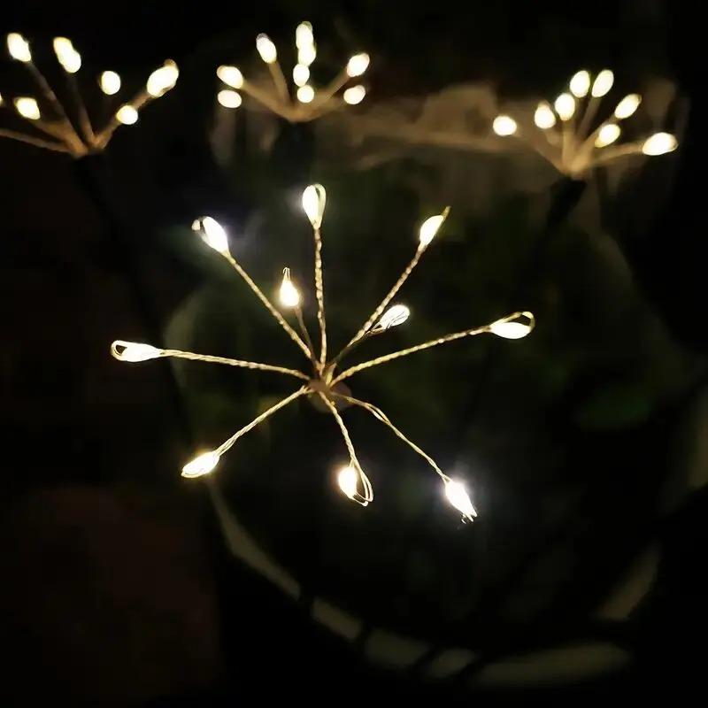 1PC Solar LED Floral Firework Garden Lights Outdoor Waterproof Lawn Lamp,Landscape Lighting For Yard,Terrace,Balcony,Path,Park