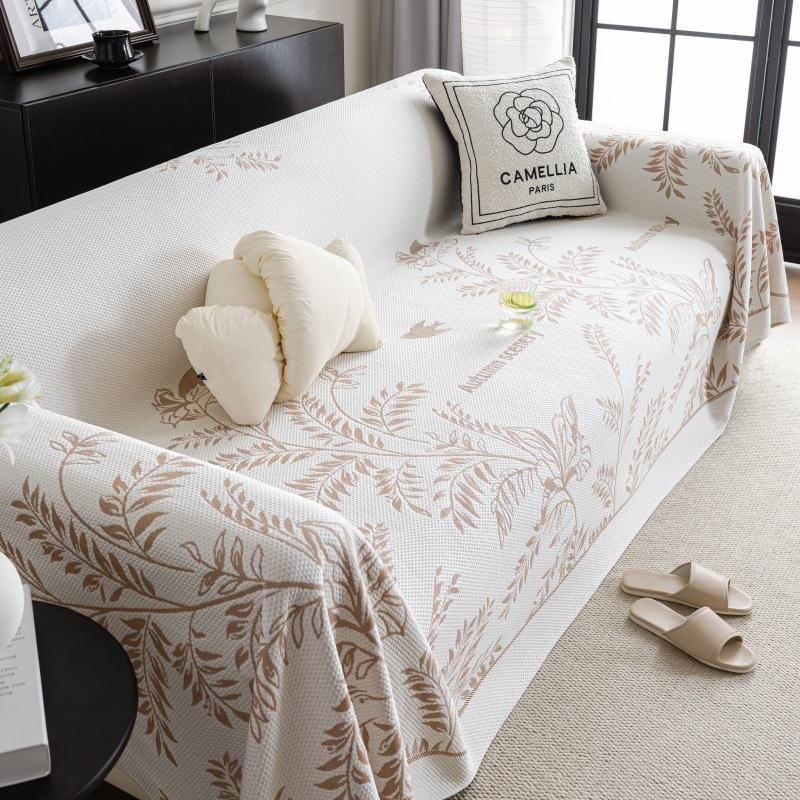 

Летняя подушка для дивана из ледяного шелка, легкая роскошная высококачественная французская кремовая подушка в стиле летнего прохладного ощущения, чехол для дивана, тканевый чехол, полное полотенце 200*130cm