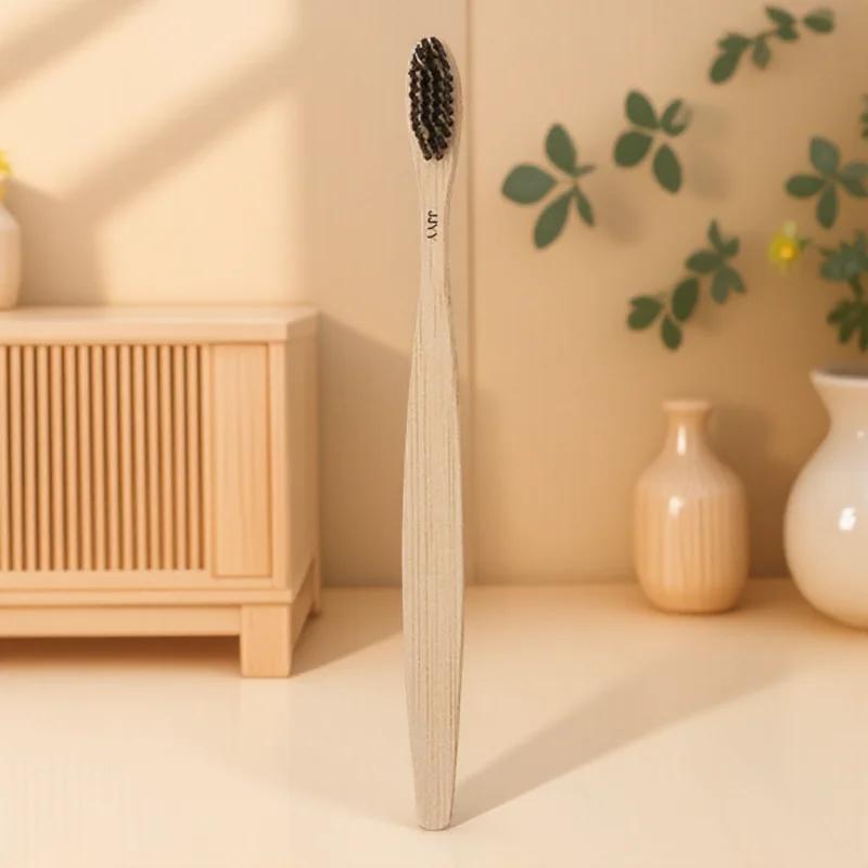 Bamboo Toothbrush Soft Bristle Antibacterial Oral Care Eco Friendly Wooden Toothbrush for Adults Colorful Design