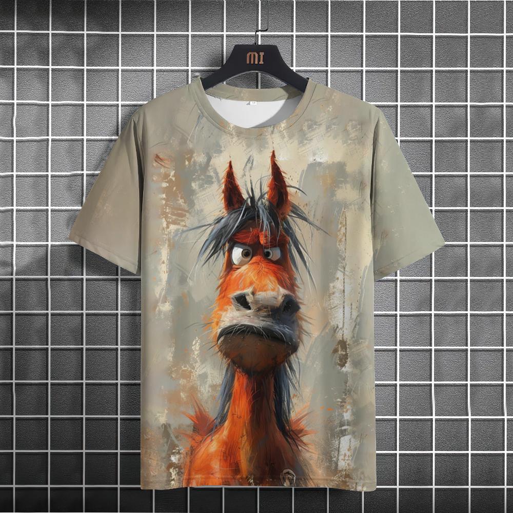 Animal T-shirt for Men 3D Printed T-shirt Casual Short Sleeved T-shirt Men's Clothing Top Shirt