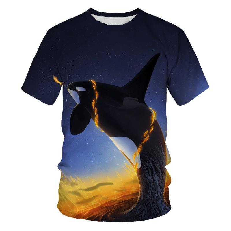 

Футболка мужская летняя с цифровым принтом Ocean Fish, короткий рукав 6XL