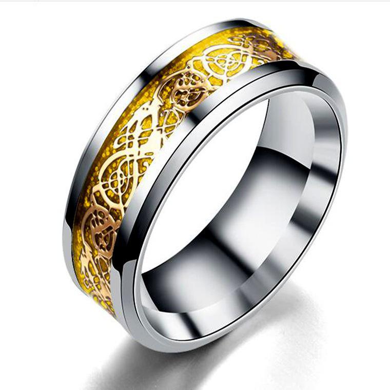 Bague Tendance pour Homme Motif Dragon Dominateur Acier Titane - Mode Européenne et Américaine