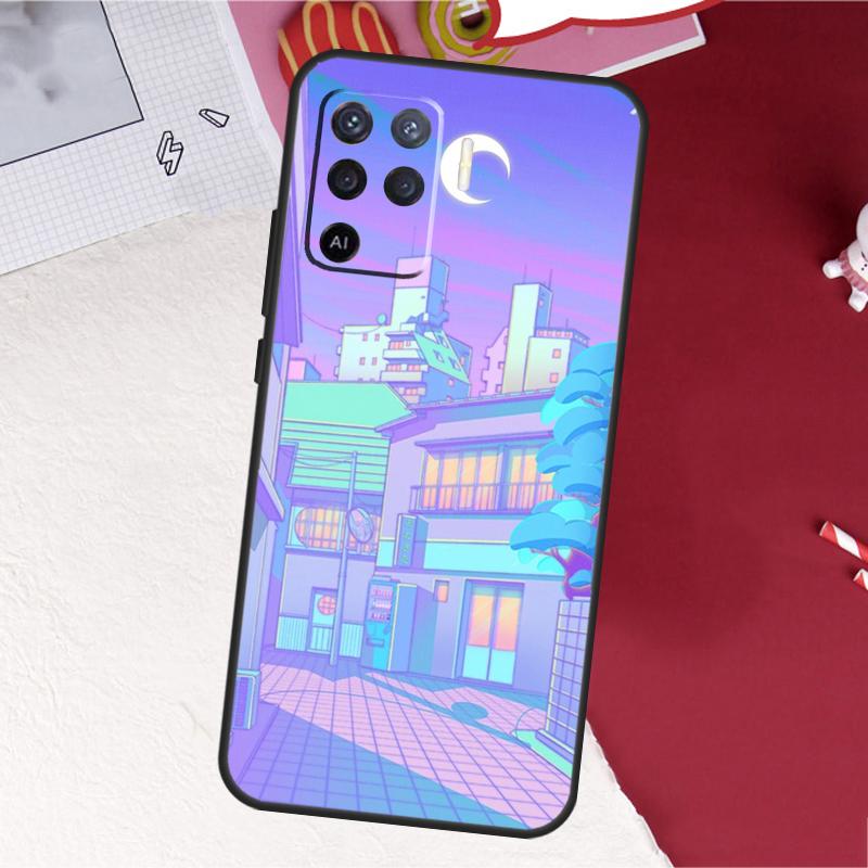 Pastel Japan Kyoto City Case For Oppo A18 A98 A38 A58 A78 A60 A80 A40 A96 A76 A16 A94 A74 A54 A15 A17 A57 A77 A5 Pro