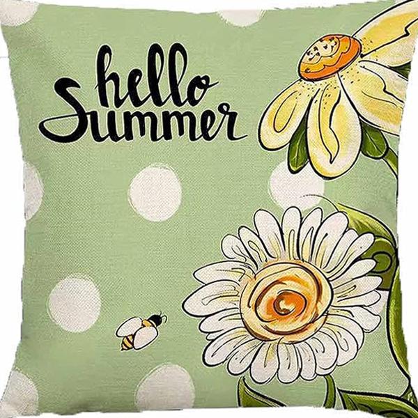 Pastoral Plants and Flowers Pillowcases Lavender Daisy Printed Linen Pillows Home Office