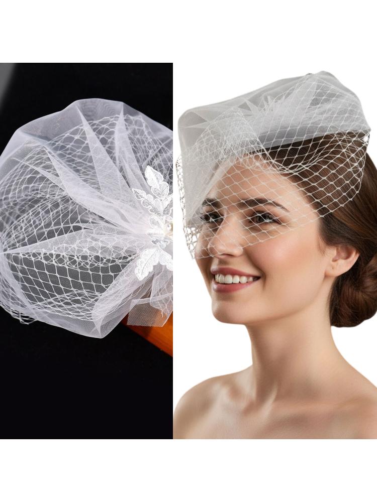Romance Bird Nest Wedding Veil Tulle Veil Headpiece For Bride Special Occasion Gathering Ceremony Photography Headwear