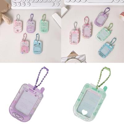 Miniatur Schlüsselanhänger Kartenhalter Robuster Kunststoff Cartoon-Stil Taschenkartenorganizer Für den täglichen Gebrauch und Reisen