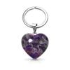 Natural Stone Heart Keychain Birthstone Birthday Present Gift Women Gift Cute Amulet Feng Shui Happiness Health Stress Healing Bond Dream Work Money