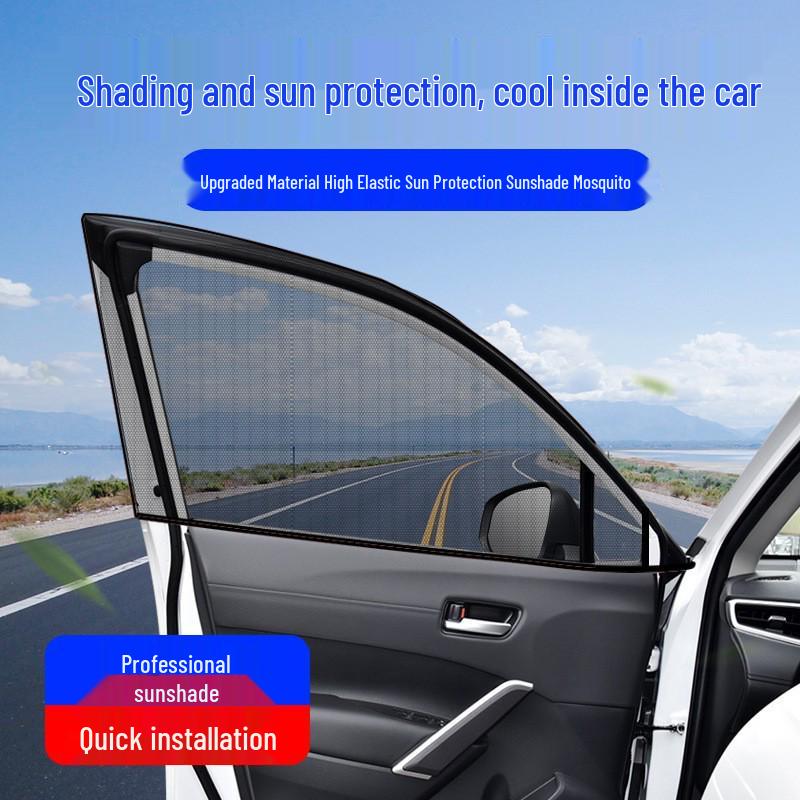 Car Window Mosquito-Proof Sunshade: Insect Net, Sun Protection, Ventilation & Heat Insulation.