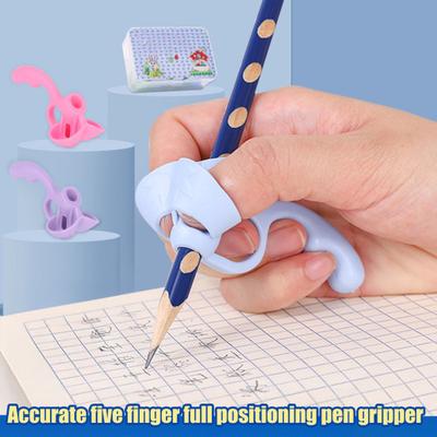 Pencil Grips for Kids Ergonomic Writing Aid for Correct Tripod Grasp Soft TPR Silicone Finger Grippers for Kindergarten Beginners