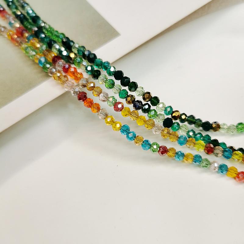 Böhmische Kristallperlenkette Frisch Vielseitig Regenbogenfarben Blume Anhänger Schlüsselbein Kette Süß Teenager Stil Schmuck
