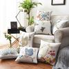 Butterfly Cushion Cover 45x45cm Floral Country Style Pillow Cover Cotton Embroidery Suqare Home Decoration for Living Room