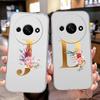Phone Case For Xiaomi Redmi A3 Redmia3 Transparent Silicone Camera Protection Colorful Flowers Golden Letters A-Z Clear Cover