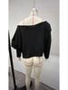 2025 New European/American Off-the-Shoulder Loose Long Sleeve Crop Top