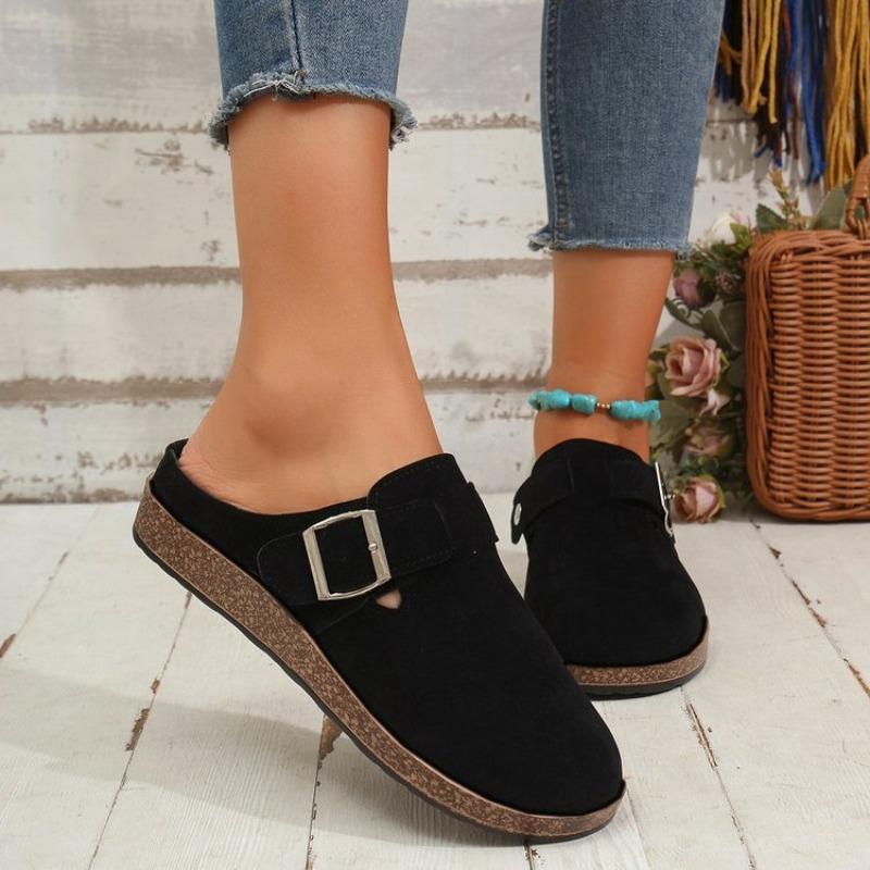 Fashion Cork Footbed Clogs Slippers for Women Fashion Suede Mules Comfort Platform Shoes with Arch Support Indoor Outdoor Sandals