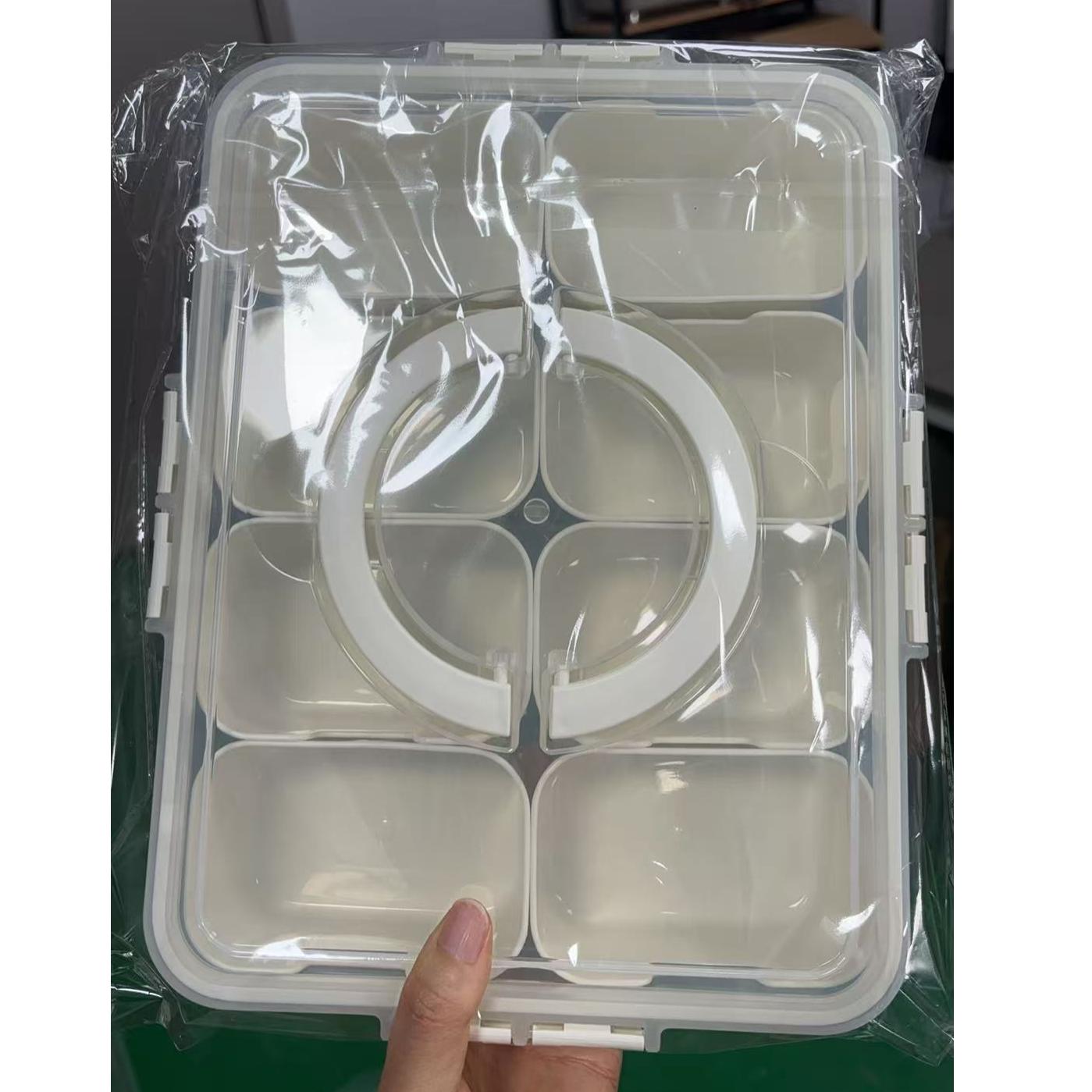 

1/2 шт. Ланч-боксы с ручками Портативный ланч-бокс 8-секционный Разделенный сервировочный поднос Прозрачный органайзер для хранения