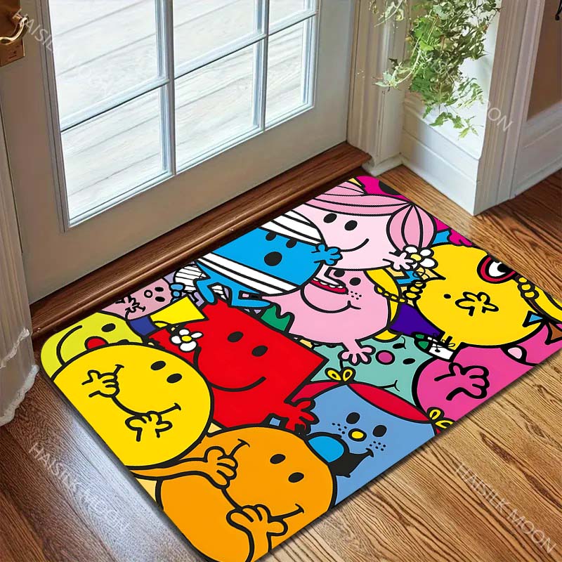Cartoon Character Smiling Face Pattern Carpet for Living Room Bedroom Bathroom Mat Creative Doormat Sofa Home Decor for Gifts