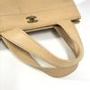 CHANEL Turnlock CC CC Mark Bag Tote Bag Hand Bag Leather Beige