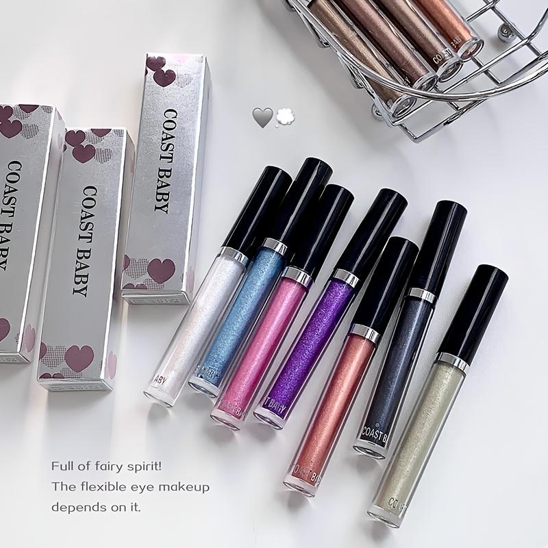 Glitter Liquid Eyeshadow 12-Color Golden Eyeshadow, Brown Glitter Eyeshadow, Eye Glitter Makeup Eyeshadow Stick, Quick- Long-Lasting Eyeshadow