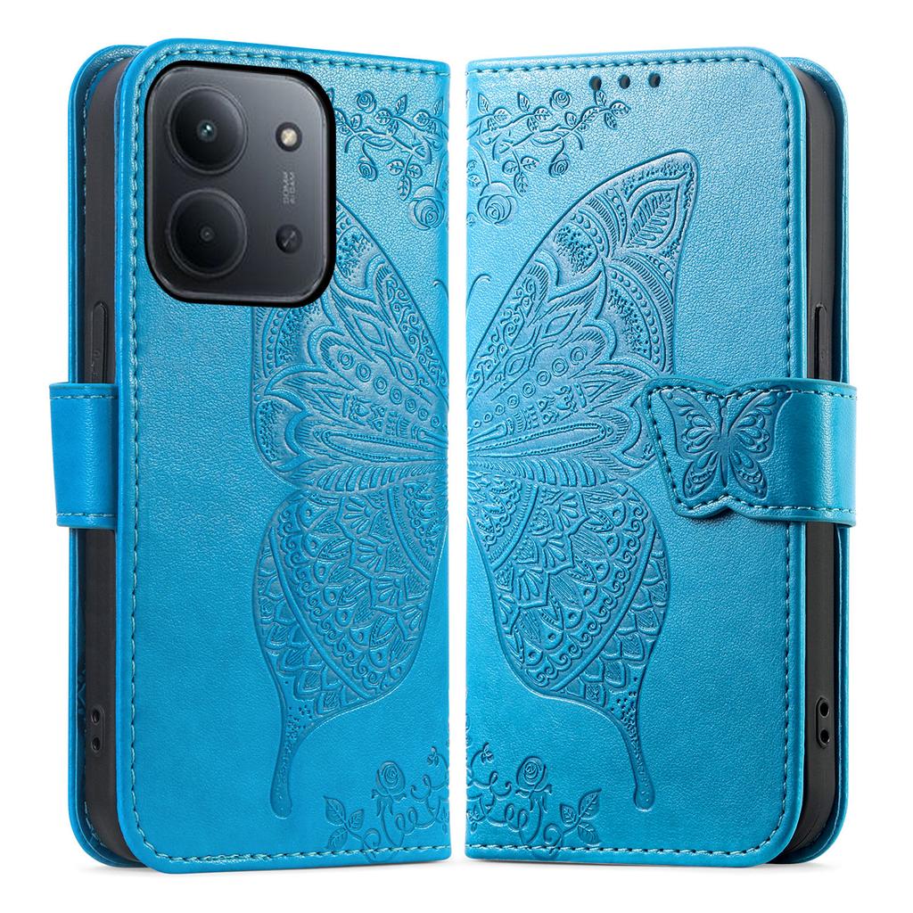 Phone Case For Xiaomi Poco C85 4G (173mm) / Redmi 15C 4G (EU) (173mm) / 15C 5G (EU) (173mm) with Strap Butterfly Pattern PU Leather Wallet Phone Cover