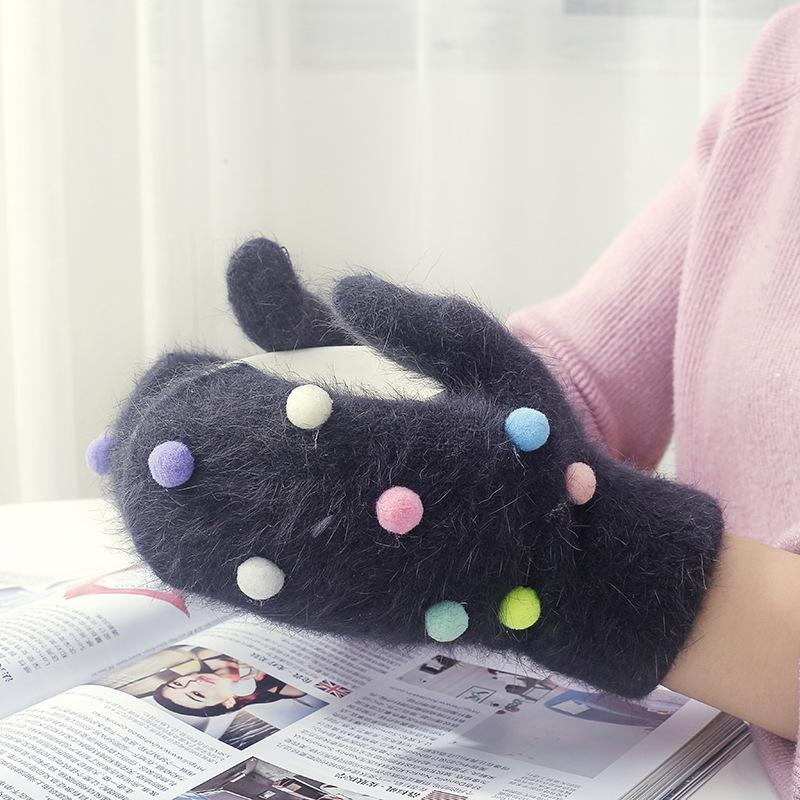 

Дондэмун Рождественский подарок Плюшевые варежки из кроличьего меха для женщин