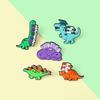 Kreatives Cartoon-Dinosaurier mit Büchern Emaille-Anstecker - Niedliches und buntes Tier-Abzeichen-Ornament