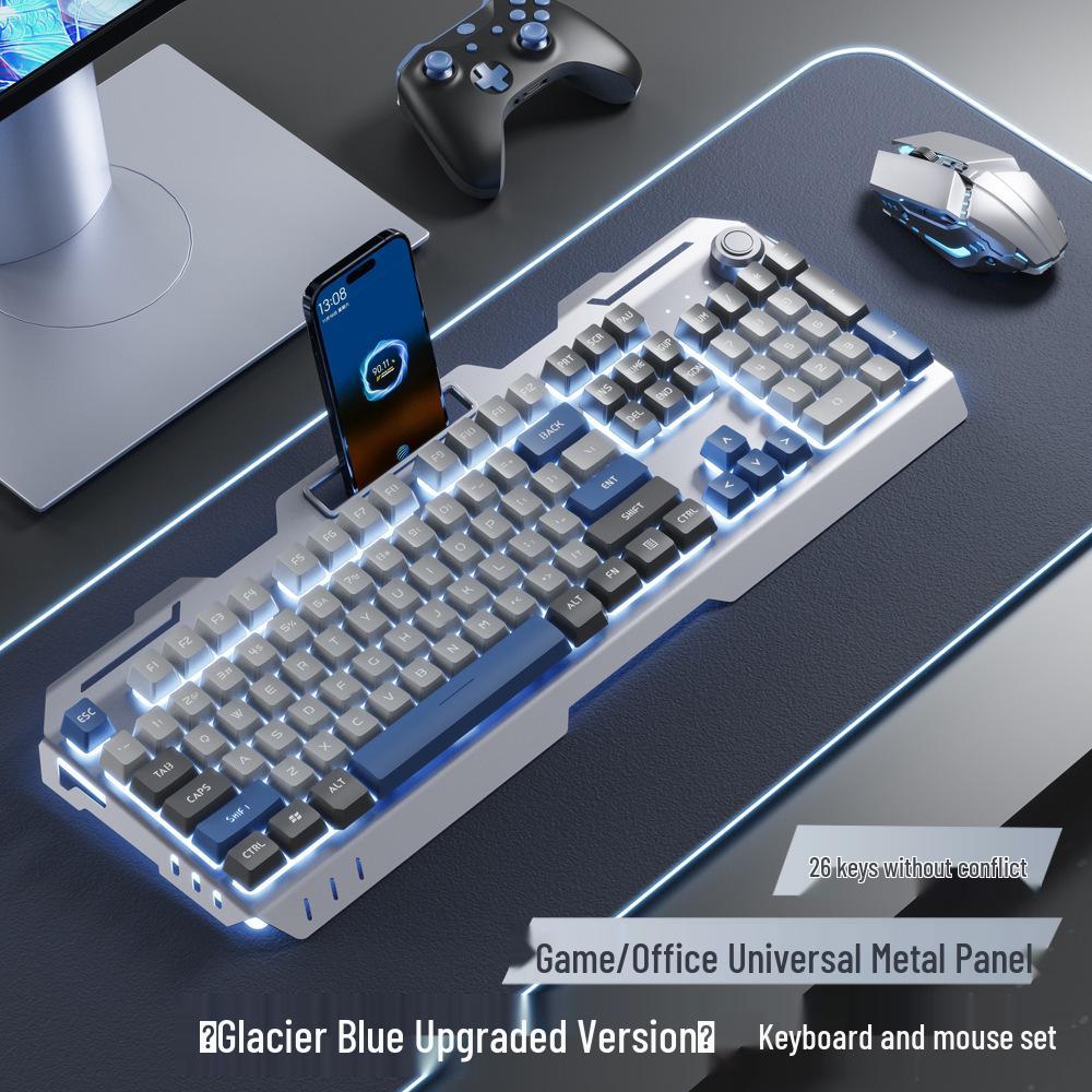 Men's Wired Gaming Set: Mechanical Keyboard, Mouse, and Headset for Esports & Internet Cafe Desktops.
