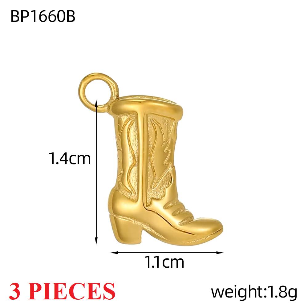 3PCS/LOT CARLIDANA Gold Plated Enamel Charms, Sun Star Boots Halloween Pendants, Stainless Steel DIY Jewelry With Clasp
