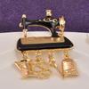 Stylish European-American Sewing Machine Brooch: Cute, High-Grade Decorative Pin for Coats and Jackets