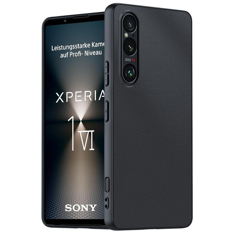 For Sony Xperia 1 VI Case PU Leather+Hard PC Shell Texture Ultra Thin Phone Cover