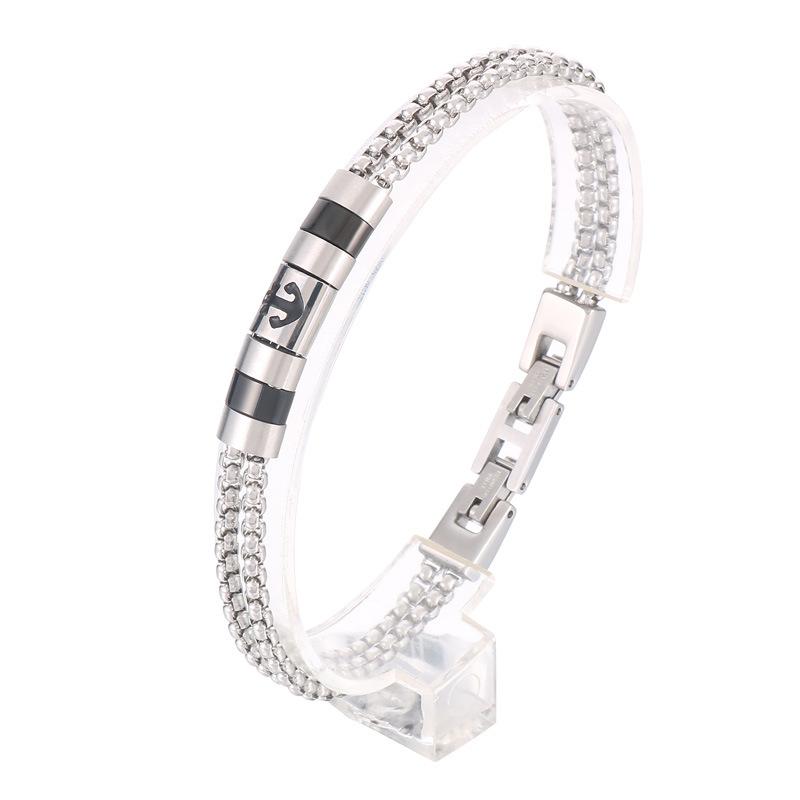 Double -Buckled Jewelry Buckle Couple Titanium Steel Element Bracelet