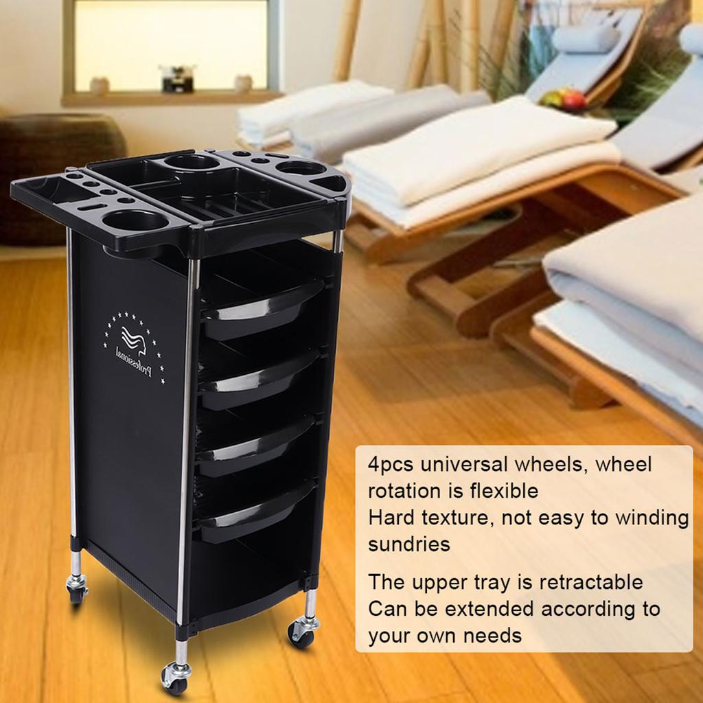 6 Layers Multi Functional Hair Salon Tool Storage Cart Trolley with Universal Wheels