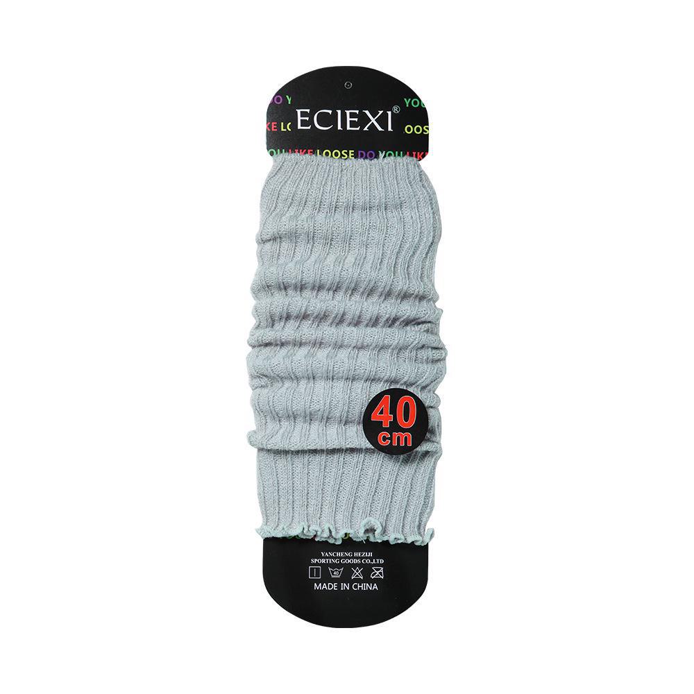 Women's White Knitted Lolita College Style Calf-Length Socks – Warm Spring/Summer Pile Design