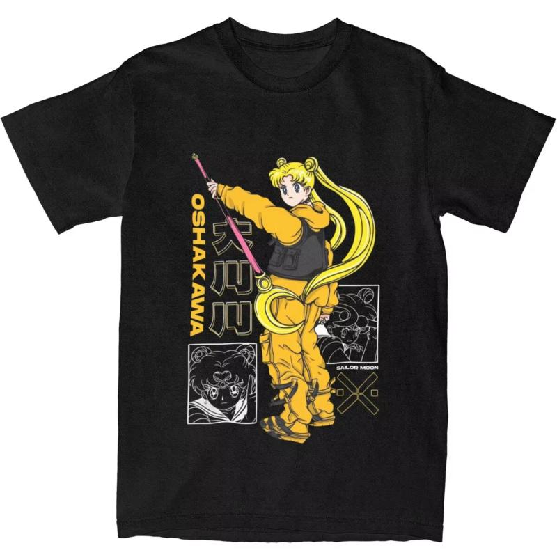 

MINISO Vintage Sailors Moons Tshirts Unisex Top Tee Aesthetic The Movie Crewneck Women Men Y2k Short Sleeve 4XL