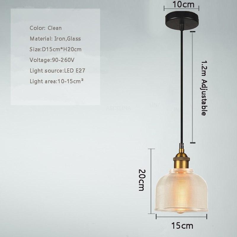 Nordic Glass Pendant Light Modern Brass Creative minimalist Chandelier For Dinning Room E27 Transparent Lampshade For Restaurant