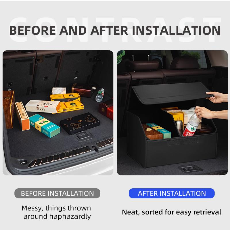 GLC GLB PU Leather Car Trunk Storage Box Automobile Stowing Tidying Box For Mercedes Benz C180 C200 C260 C300 W108 W124  W168 C