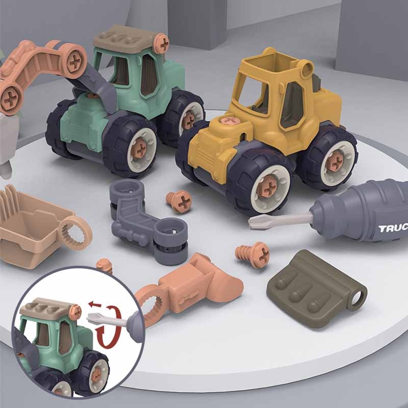 Children's Disassembly Assembly Engineering Vehicle Digging Vehicle DIY Miniature Cars Models Educational Kids Boys Plastic Toy
