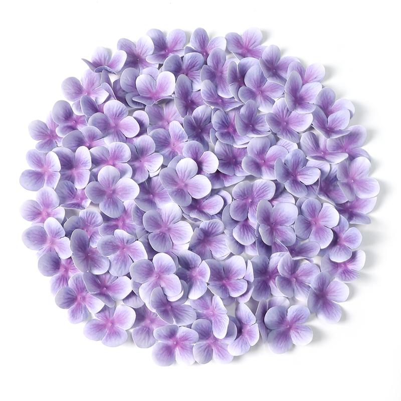 50/100/200Pcs 4.5cm Silk Artificial Hydrangea Flowers Petal Fake Flower for Home Room Decor Wedding Decoration Party Supplies