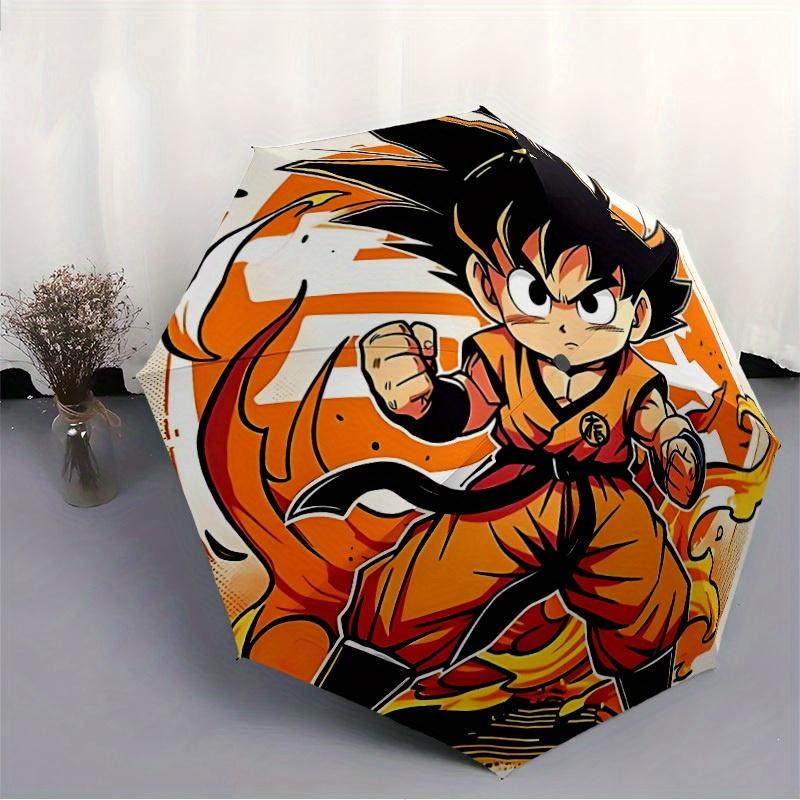1pc Goku Dragon Ball Automatic Umbrella - Foldable with 8 Iron Ribs, Portable for Outdoor, Gift, Outdoor Umbrell, Playful Accessory122