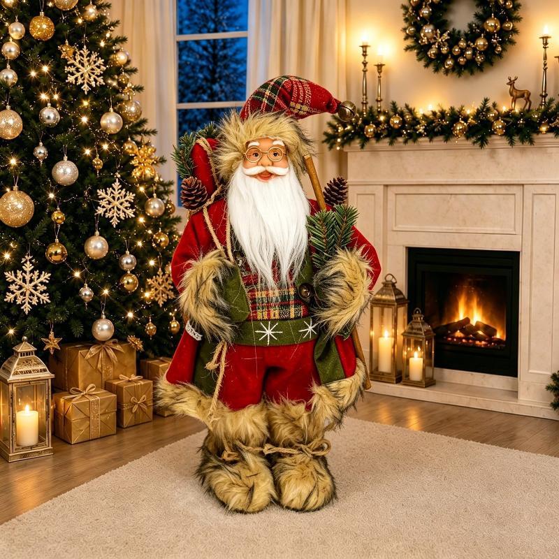 2026 Weihnachtsdekoration für Zuhause Weihnachtsmann Plüschpuppe 30cm Navidad Party Deko Xmas Ornamente Neujahrsgeschenk