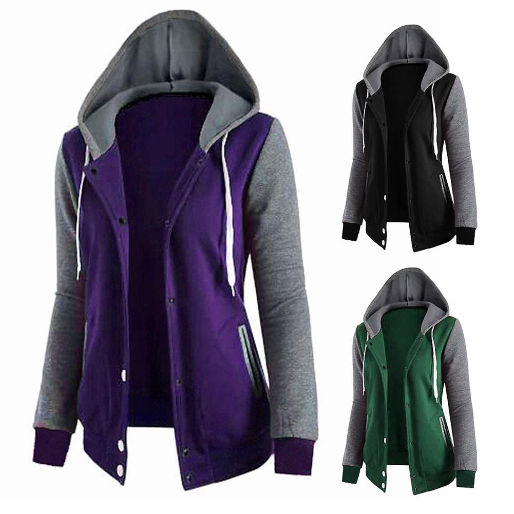 Women Winter Colorblock Hooded Linen Paddedcoat